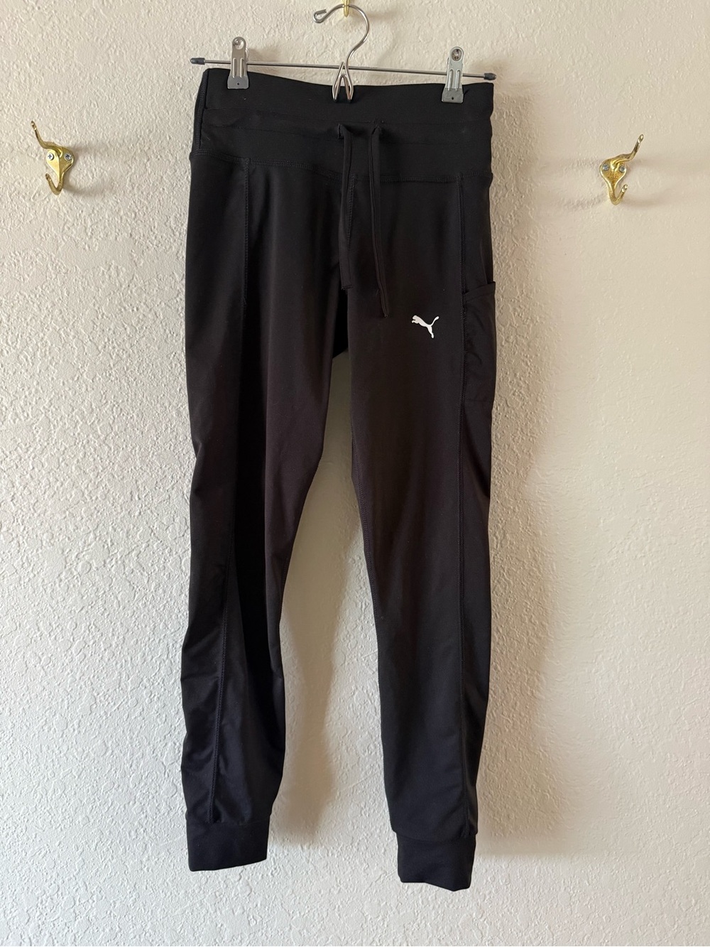 Puma Womens Black Fusion Pocket Tight Leggings Size S Excellent Condition PullOn